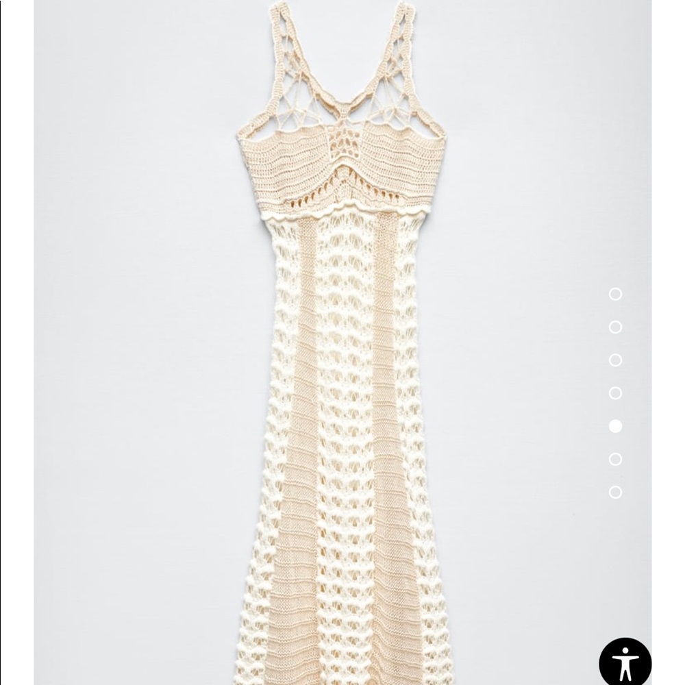 NWT ZARA LIMITED EDITION OPEN WORK CROCHETED KNIT DRESS - Picture 7 of 11